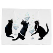 Zwarte Katten met Martinis Gift Bag Groot Cadeauzakje (Achterkant)