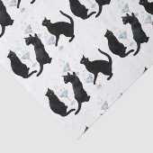 Zwarte katten met martinisweefsel papier (Detail)
