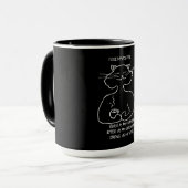Zwarte katten met mok voor gebrande koffie (Voorkant links)
