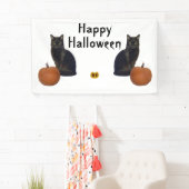 Zwarte katten met pompoenen en zonnebloemen spandoek (Insitu)