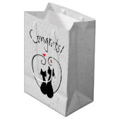 Zwarte katten met rood hart medium cadeauzakje (Voorkant Gekanteld)