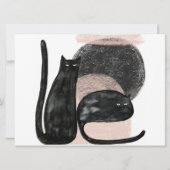 Zwarte katten minimalistische illustratie, kat mod kaart