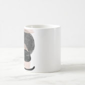 Zwarte katten minimalistische illustratie, kat mod koffiemok (Center)