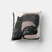 Zwarte katten minimalistische illustratie, kat mod kussen (Voorkant)