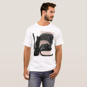Zwarte katten minimalistische illustratie, kat mod t-shirt (Voorkant volledig)