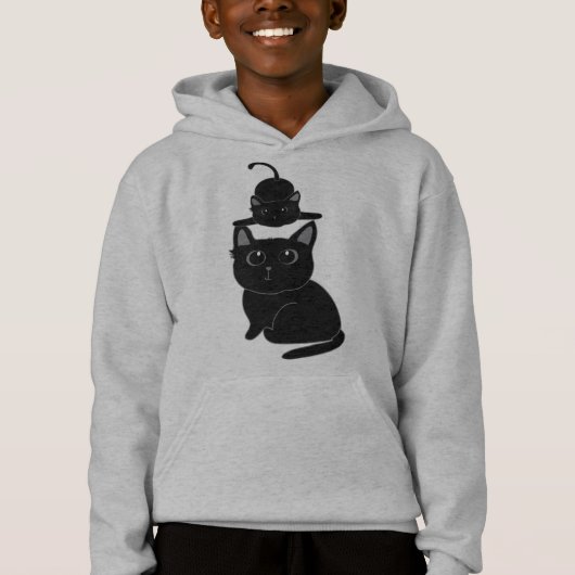 zwarte katten, moeder en kind (Voorkant)