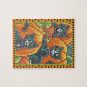 ZWARTE KATTEN, MUIS, POMPOENVELD HALLOWEEN PUZZEL (Horizontaal)