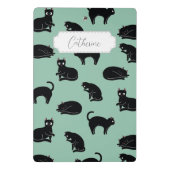 zwarte katten naadloos patroon mini klembord (Achterkant)