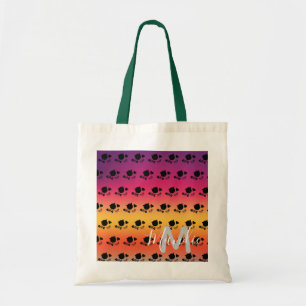 Zwarte Katten Ombre Regenboog Naam Bibliotheek Boe Tote Bag