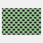 Zwarte katten Ontwerpverlooppapierset voor zwarte  Inpakpapier Vel (Voorkant)