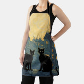 Zwarte katten op een dak schort (Insitu)