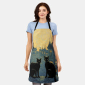 Zwarte katten op een dak schort (Gedragen)
