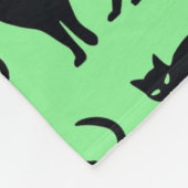 Zwarte katten op een groene achtergrond fleece deken (Hoek)