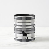 Zwarte Katten op geplakte keramische Mok (Midden)