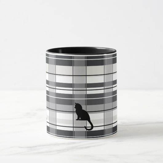 Zwarte Katten op geplakte keramische Mok (Midden)