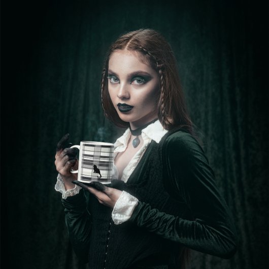 Zwarte Katten op geplakte keramische Mok