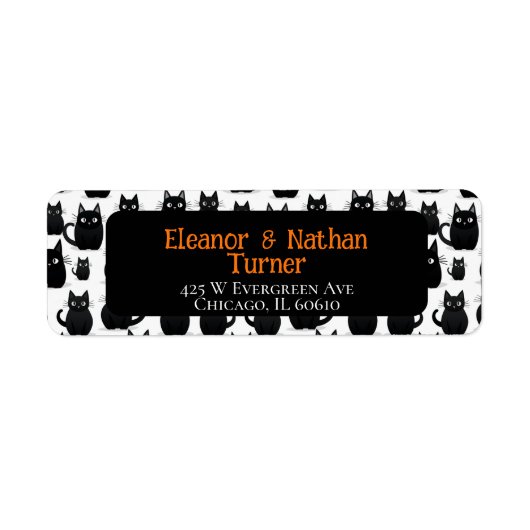 Zwarte katten op maat Halloween Etiket (Voorkant)