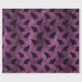 Zwarte katten op Paars Cadeaupapier (Vlak)