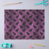 Zwarte katten op Paarse ontkoppeling Tissuepapier (Craft)