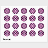 Zwarte katten op roze ronde sticker (Vel)