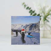 Zwarte katten op snowboards gevouwen Wenskaart Kaart (Staand voorkant)