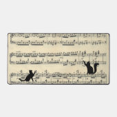Zwarte katten op vel muziek bureaumat (Voorkant)