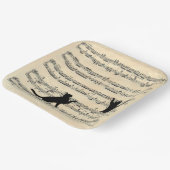 Zwarte katten op vel muziek papieren bordje (Gebogen)