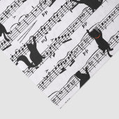 Zwarte katten op vel muziek tissuepapier (Detail)