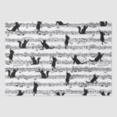 Zwarte katten op vel muziek tissuepapier (Voorkant)