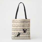 Zwarte katten op vel muziek tote bag (Voorkant)