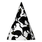 Zwarte katten op wit feesthoedjes (Links)