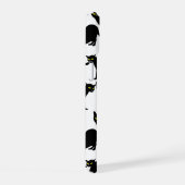 Zwarte katten op wit iPhone 15 case (Rechterkant)