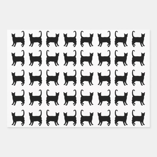 Zwarte katten — Papierbladen overvullen Inpakpapier Vel (Voorkant 3)