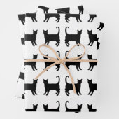 Zwarte katten — Papierbladen overvullen Inpakpapier Vel (In situ)