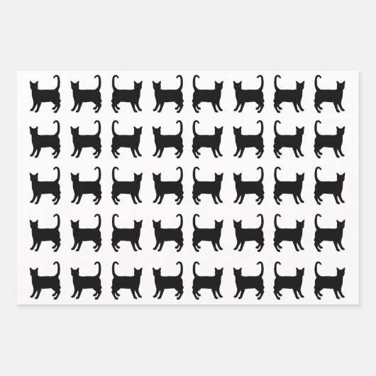 Zwarte katten — Papierbladen overvullen Inpakpapier Vel (Voorkant)