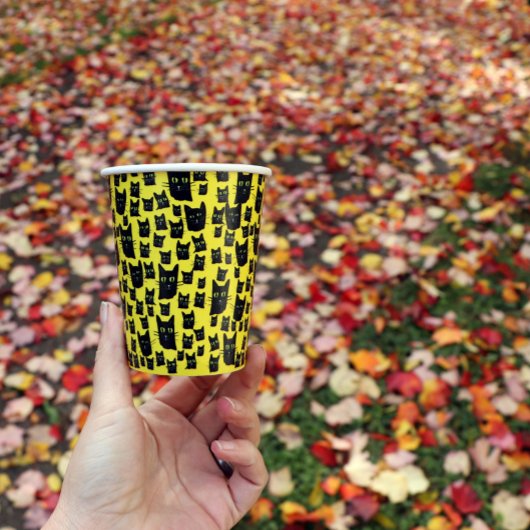 Zwarte katten papieren bekers