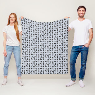 Zwarte katten patronen fleece deken