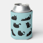 Zwarte Katten Patroon Blikjeskoeler (Blikje Voorkant)