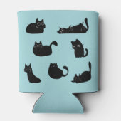 Zwarte Katten Patroon Blikjeskoeler (Achterkant)