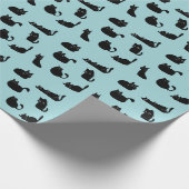 Zwarte Katten Patroon Cadeaupapier (Hoek)