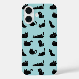 Zwarte Katten Patroon iPhone 16 Hoesje