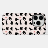 Zwarte Katten Patroon Case-Mate iPhone Case (Achterkant (horizontaal))
