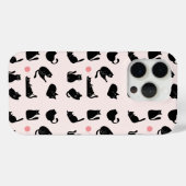 Zwarte Katten Patroon Case-Mate iPhone Case (Achterkant (horizontaal))