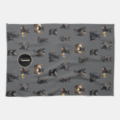 Zwarte Katten Patroon Keukenschotel Handdoek (Horizontaal)