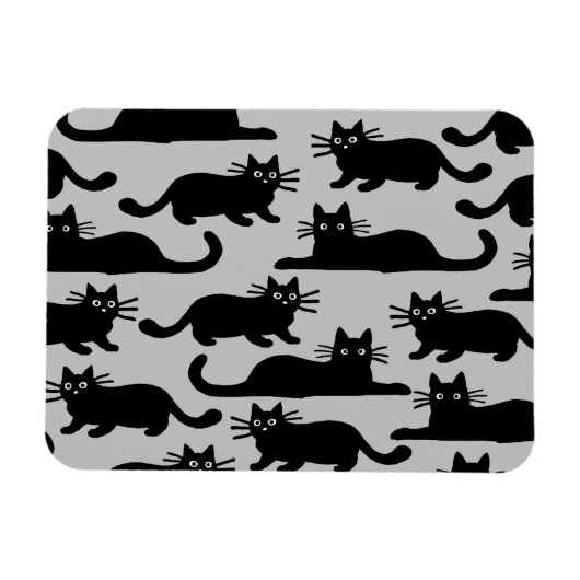 Zwarte Katten Patroon Magneet (Horizontaal)