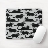 Zwarte Katten Patroon Muismat (Met muis)