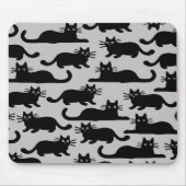 Zwarte Katten Patroon Muismat (Voorkant)