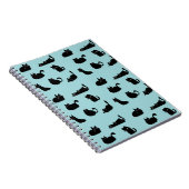 Zwarte Katten Patroon Notitieboek (Rechterzijde)