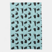 Zwarte Katten Patroon Theedoek (Verticaal)