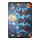Zwarte Katten Pompoen Halloween Grappig Badmat (Voorkant Verticaal)